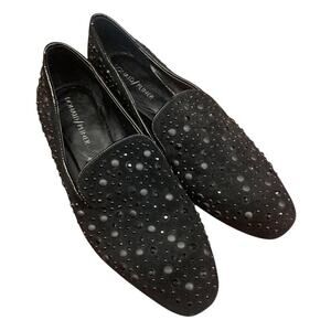 DONALD J PLINER Black Studded Slip on Suede Shoes SZ 7M